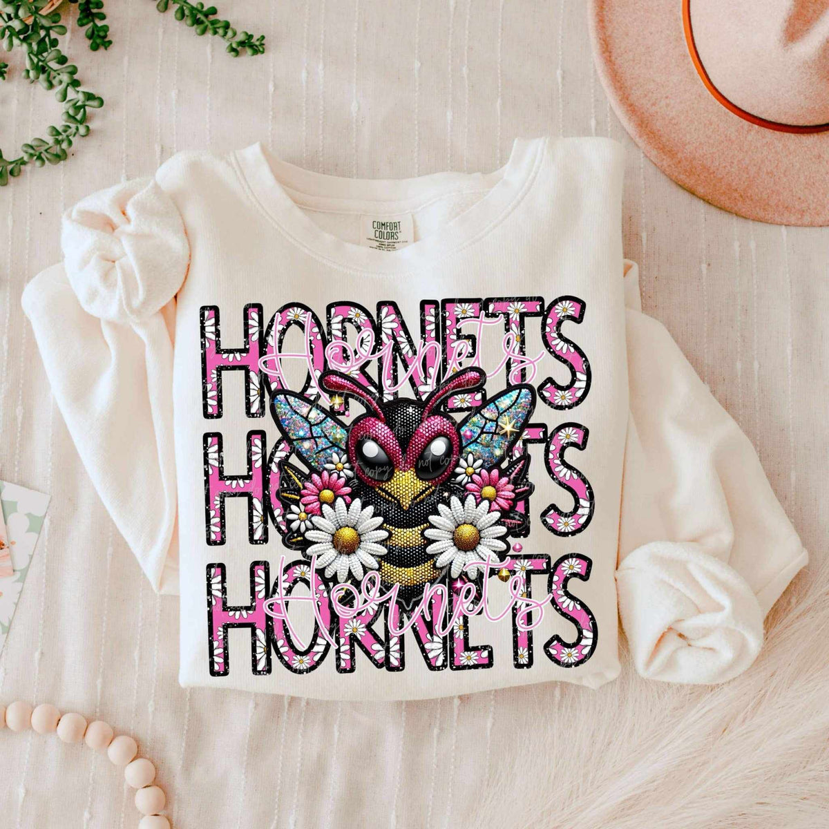 Hornets floral stacked (facing forward) 80673 DTF transfer