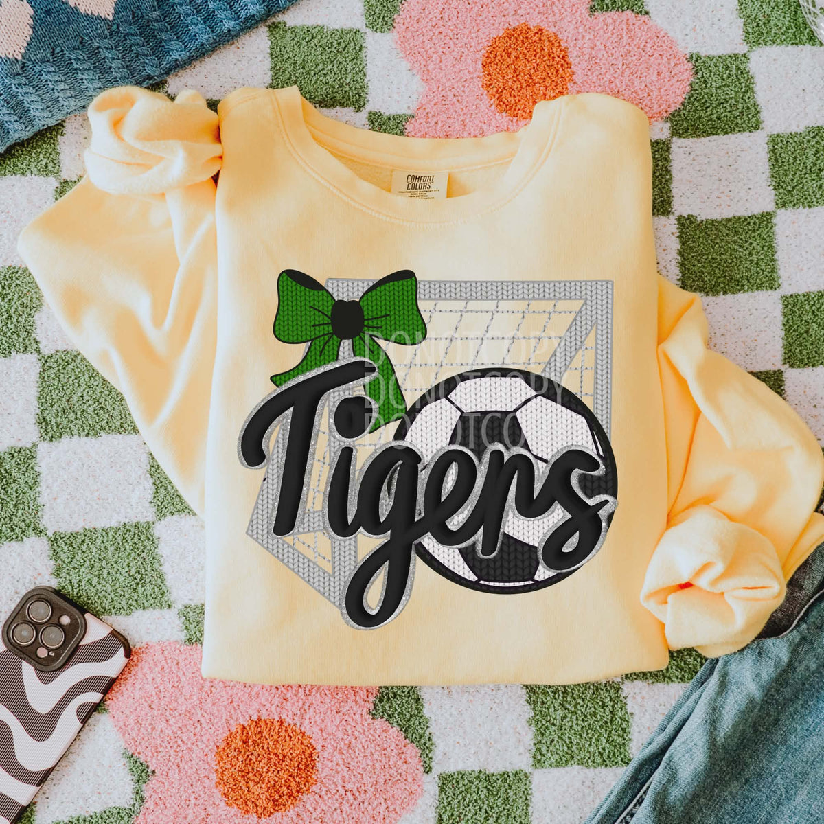Tigers soccer green bow (CSG) DTF transfer
