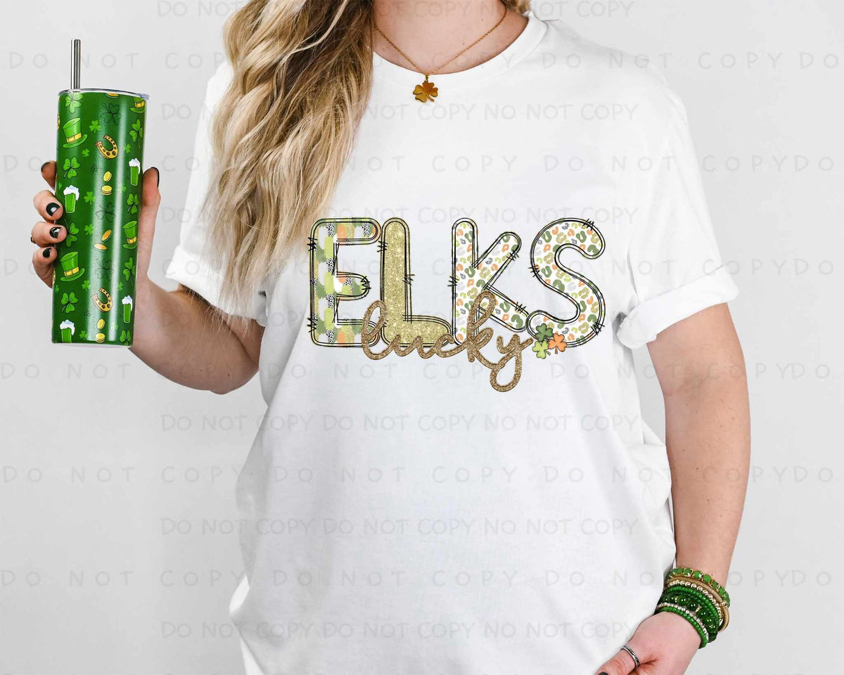 Lucky elks st Patrick patterns (caplinger) 82490 DTF transfer