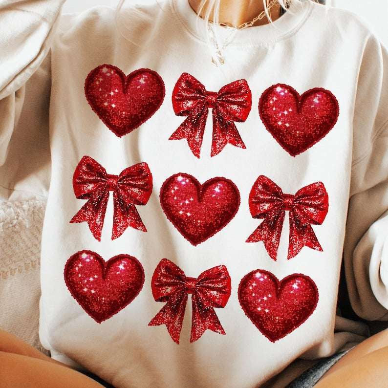 Red heart collage 70785 DTF transfer