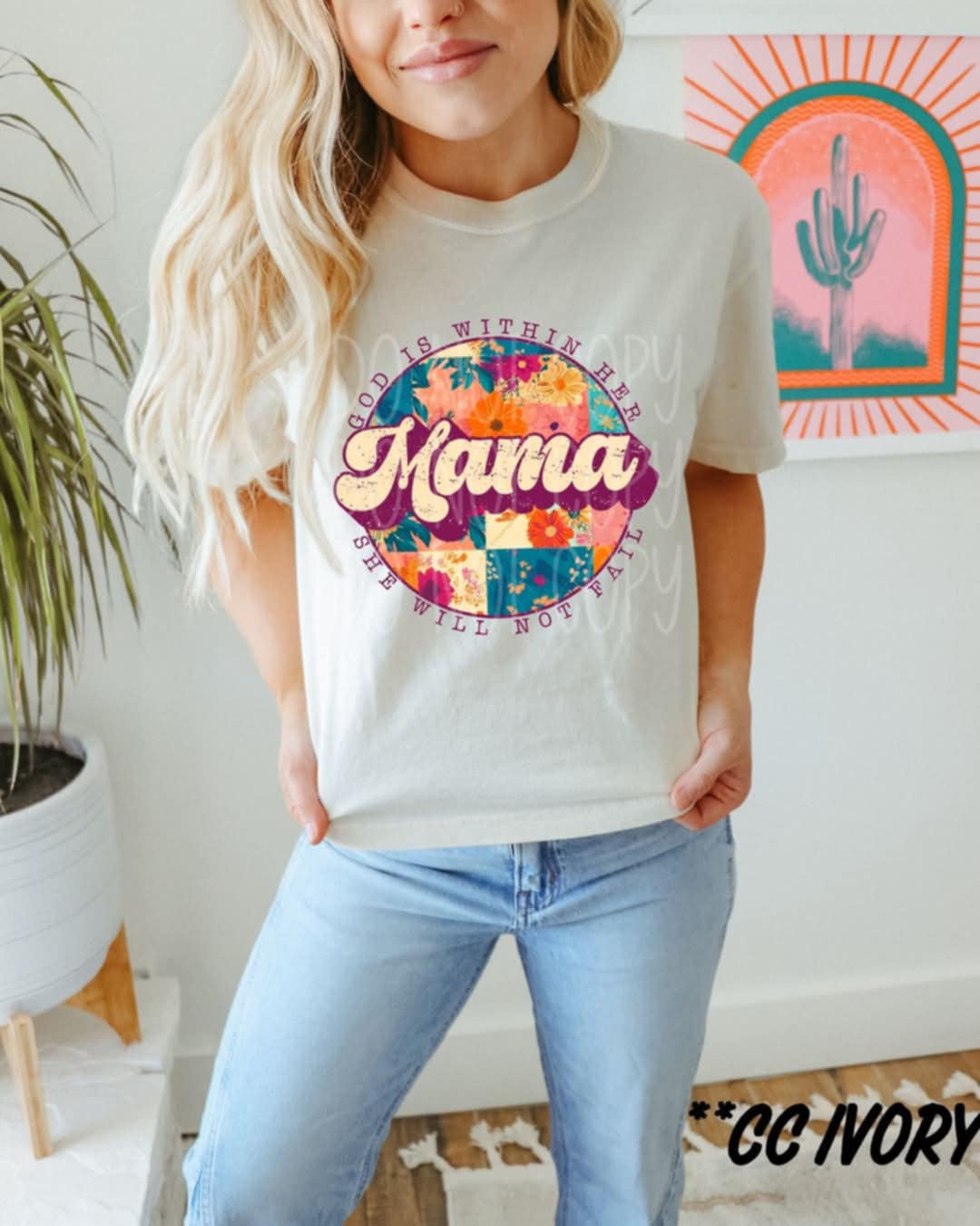 God is within her mama circle  (PH) 85346 DTF transfer