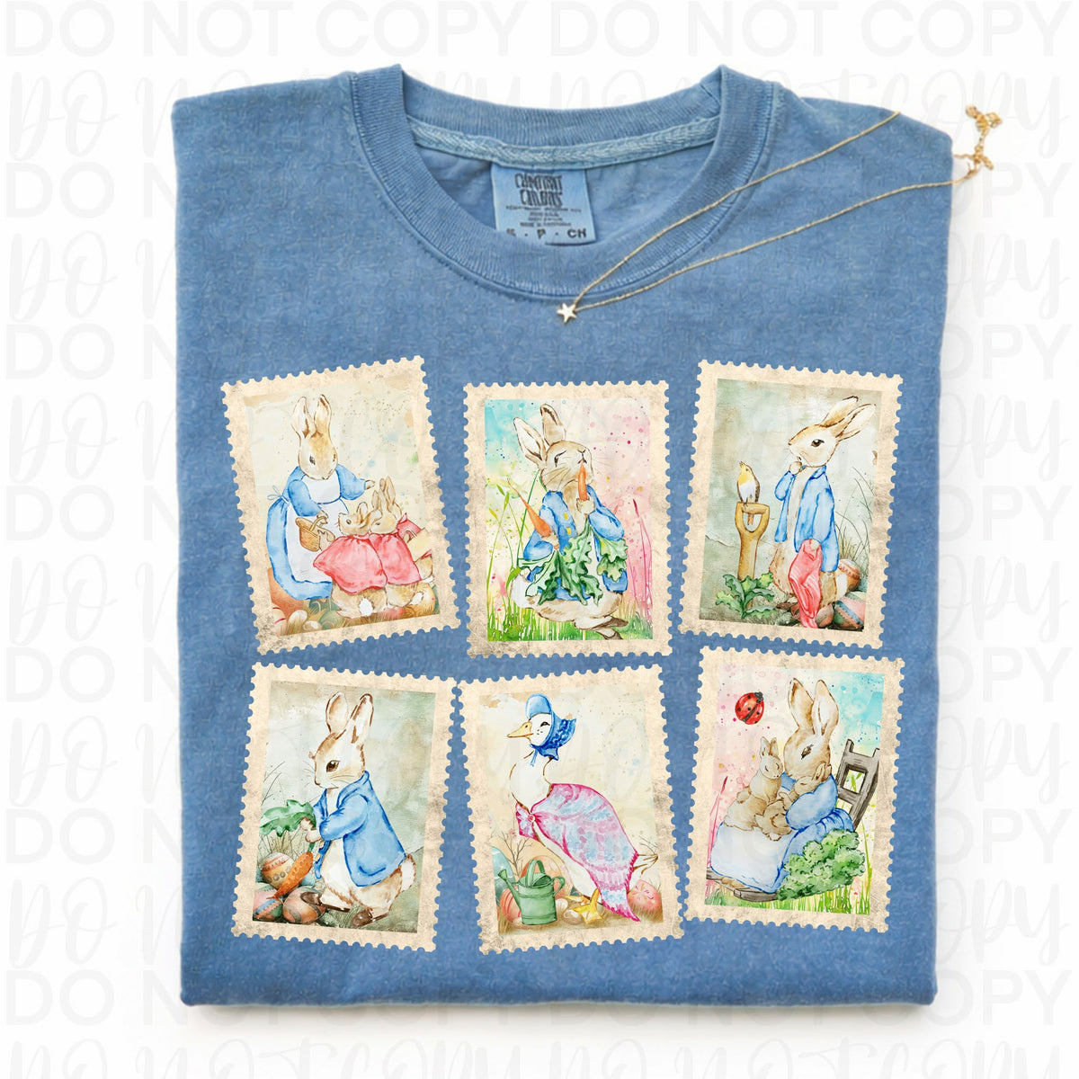 6 bunny stamps Sunday special DTF transfer