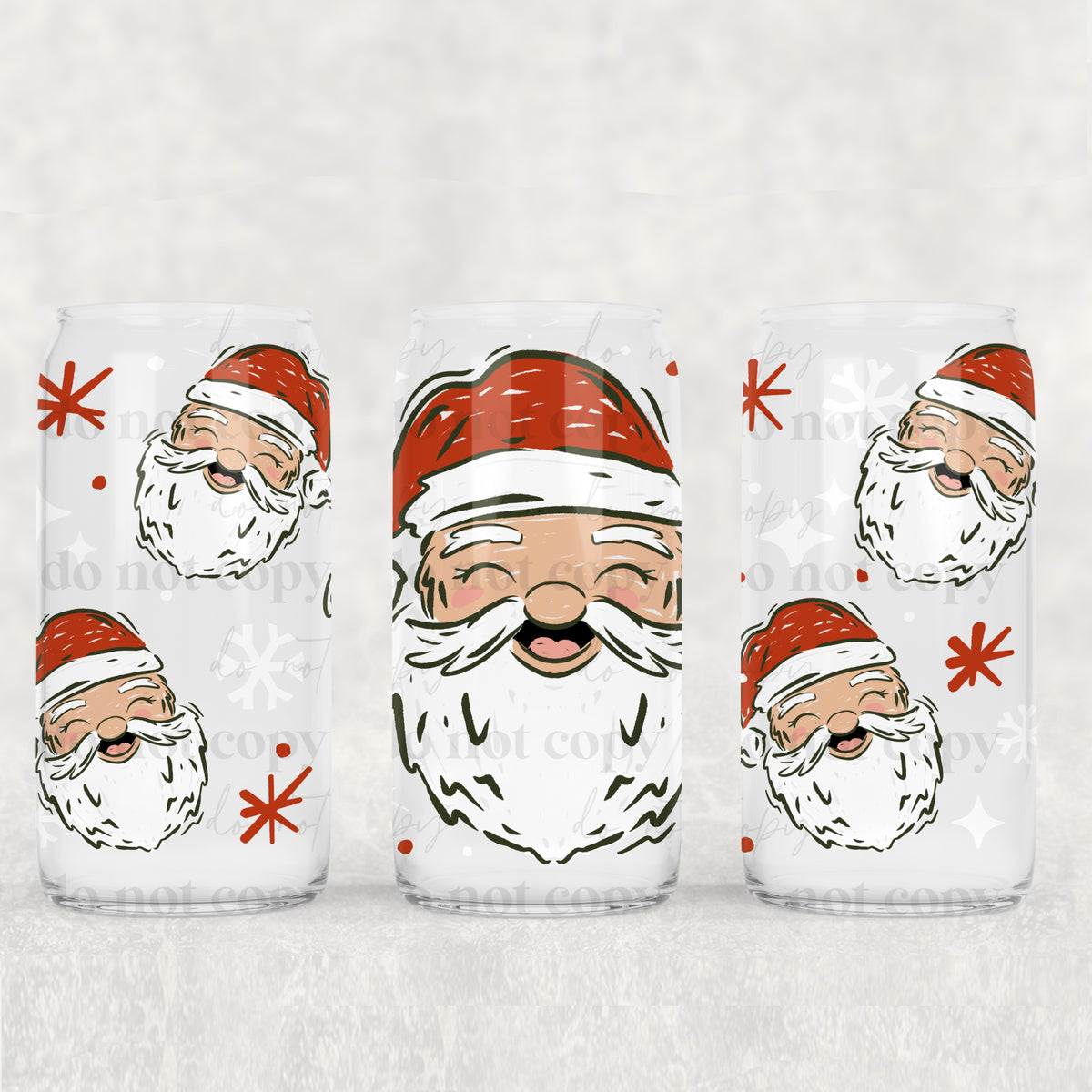 Happy Santa lighter skin tone UV DTF WRAP