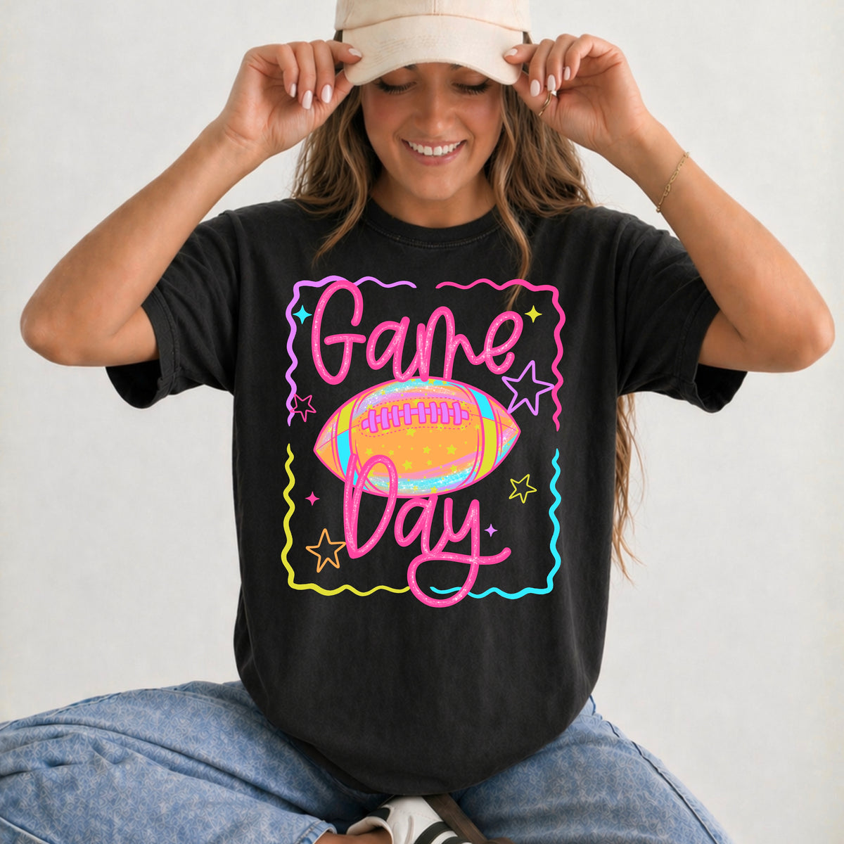 Game Day football colorful (CSC) DTF transfer
