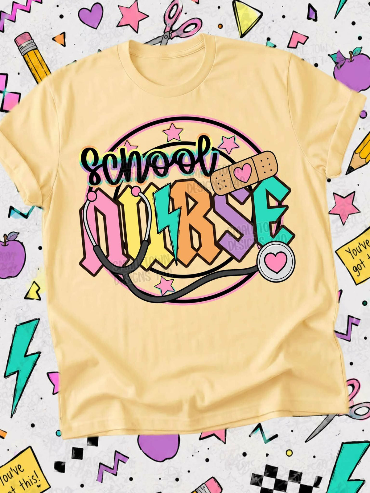 School nurse colorful circle (STD) DTF Transfer
