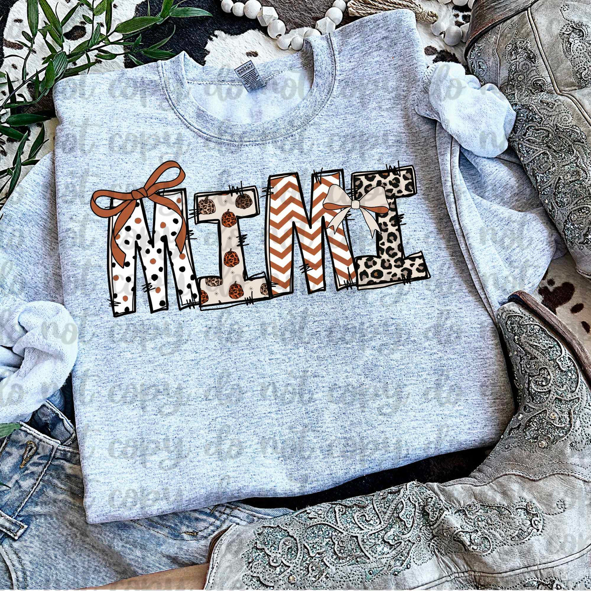 Mimi fall names with bows (vintage) 60749 DTF transfer