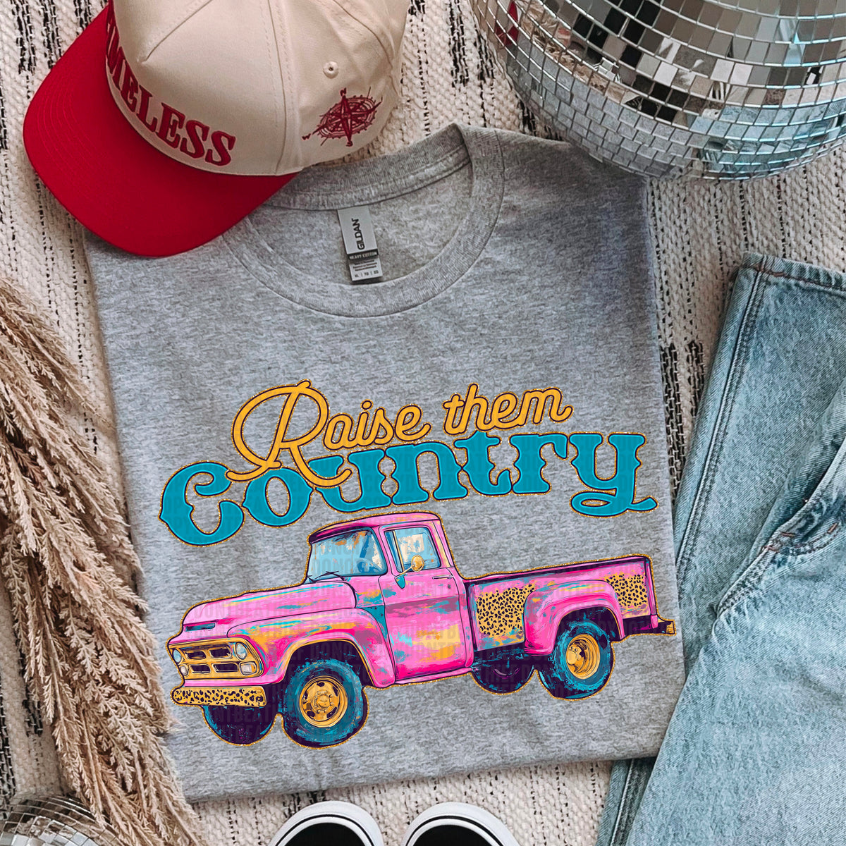 Raise them country 97532 DTF transfer
