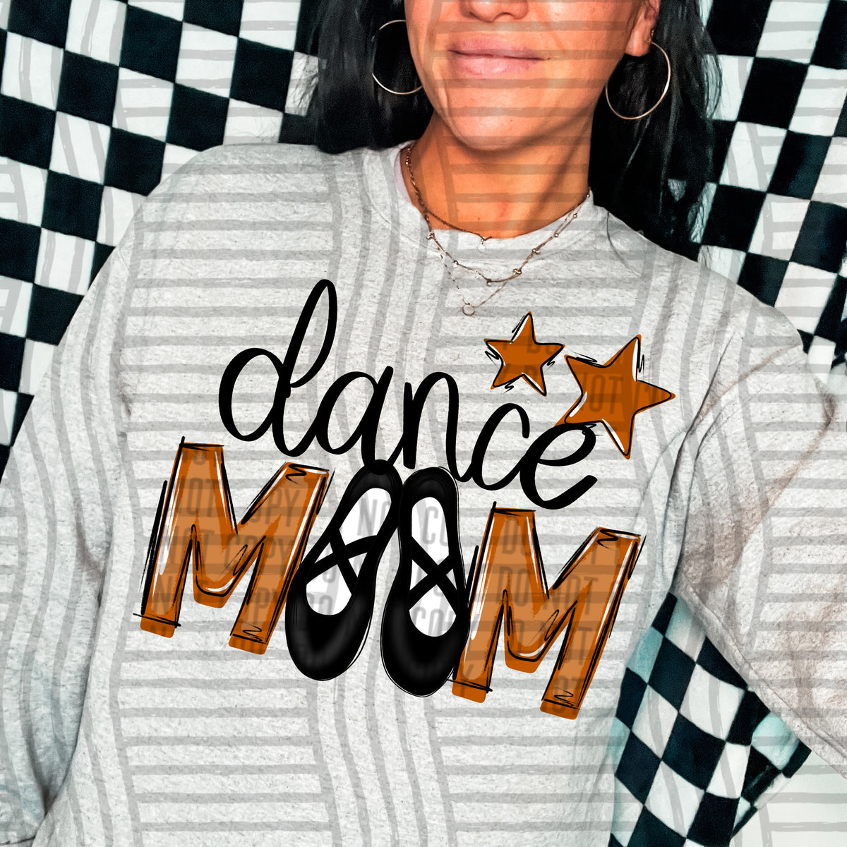dance mom burnt orange stars (Caplinger) DTF transfer