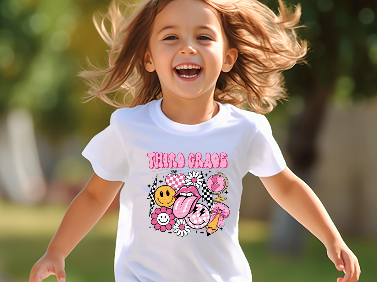 Third grade retro PINK 68682 DTF transfer