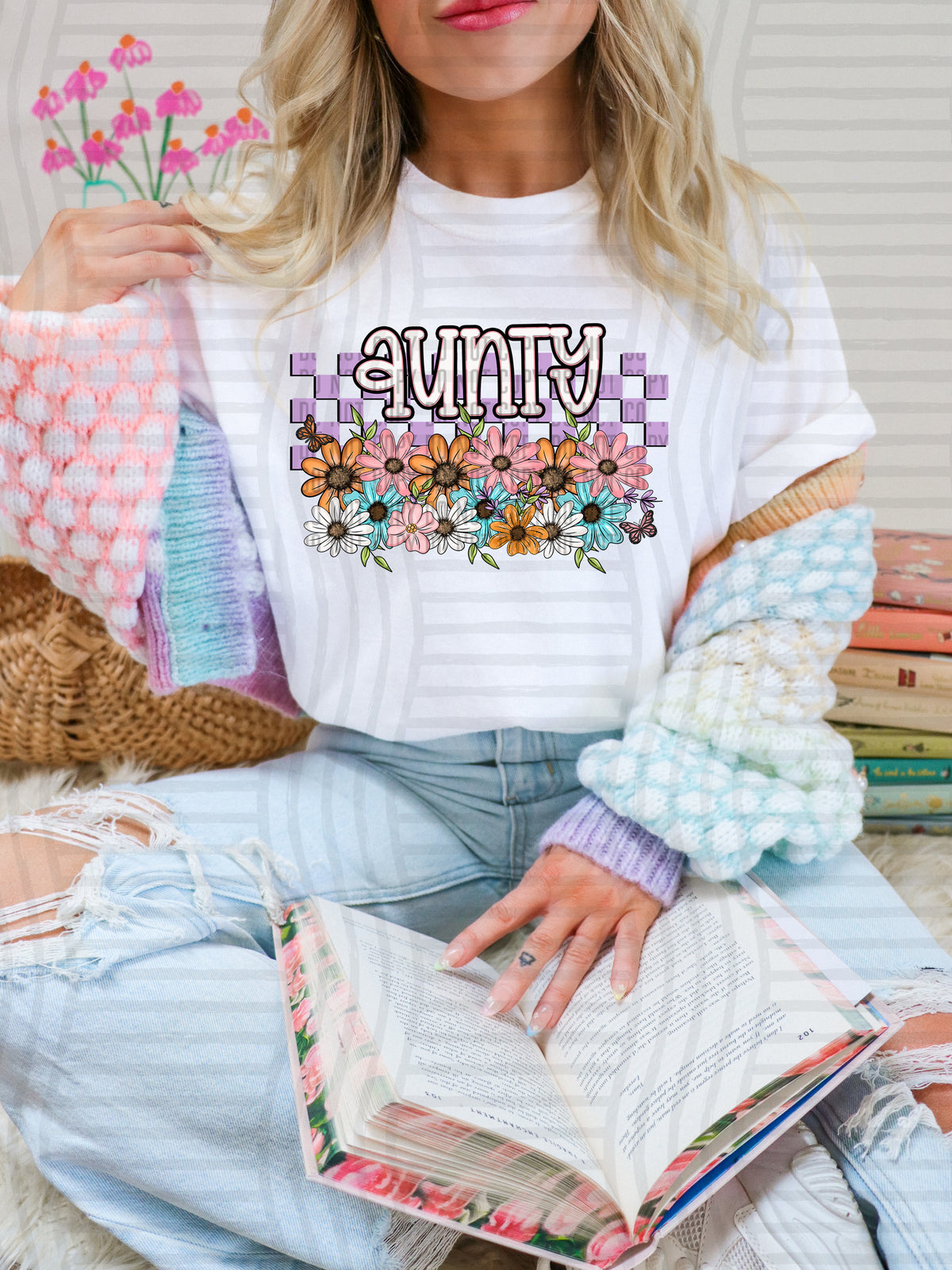 Aunty flower underline (Caplinger) DTF Transfer