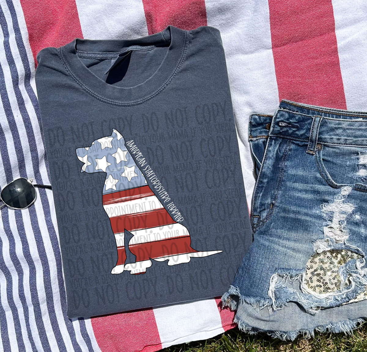 AMERICAN STAFFORDSHIRE TERRIER white (SWD) DTF transfer