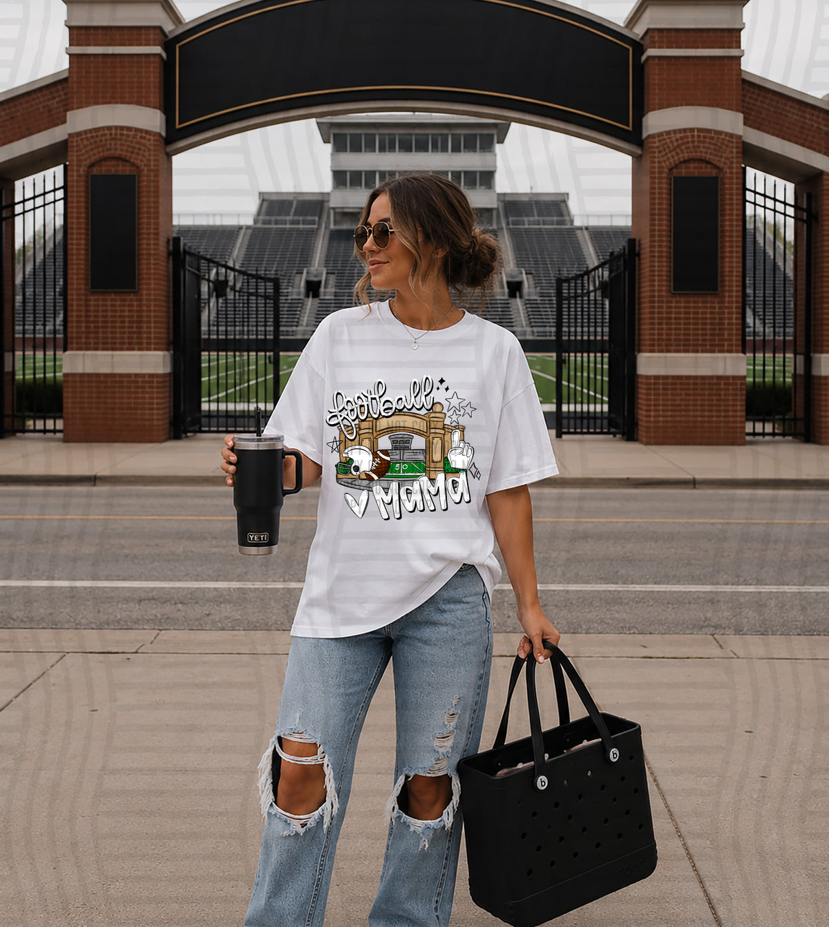 Football mama stadium WHITE (caplinger) DTF Transfer