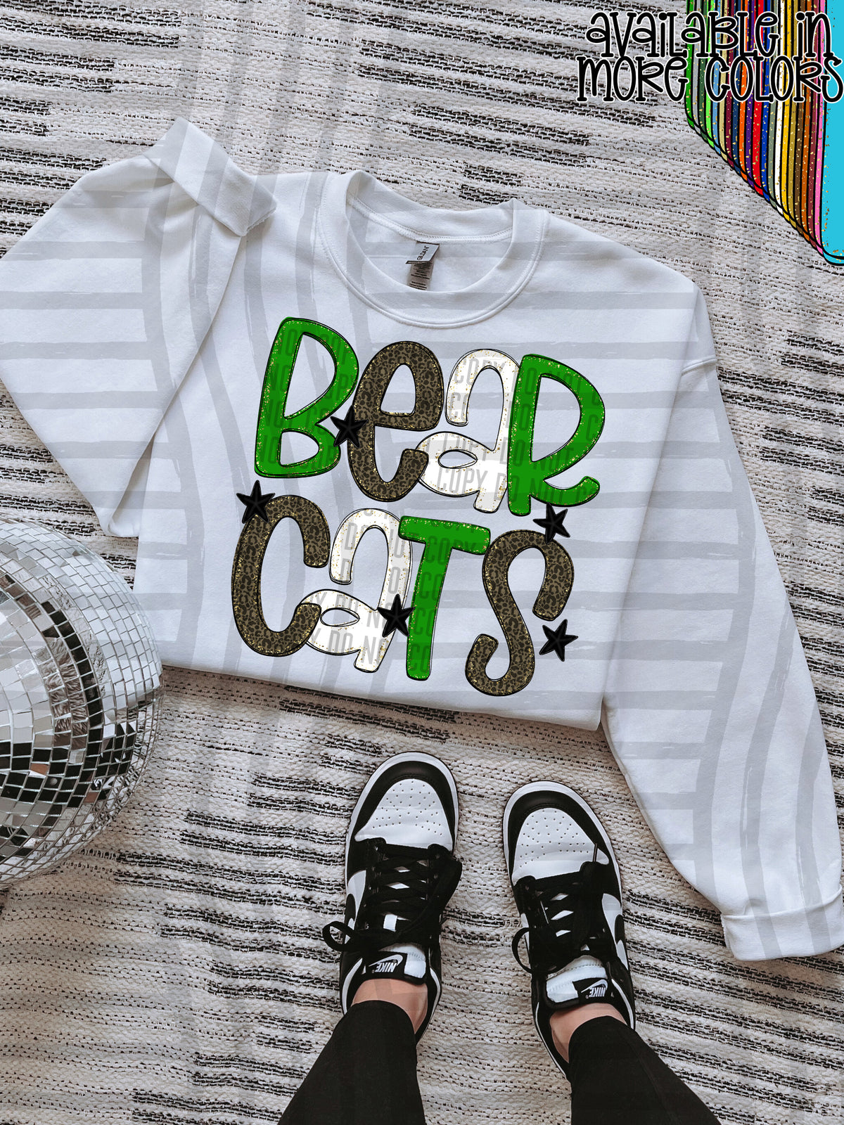 green, gray and white, bearcats stacked (Caplinger) DTF Transfer