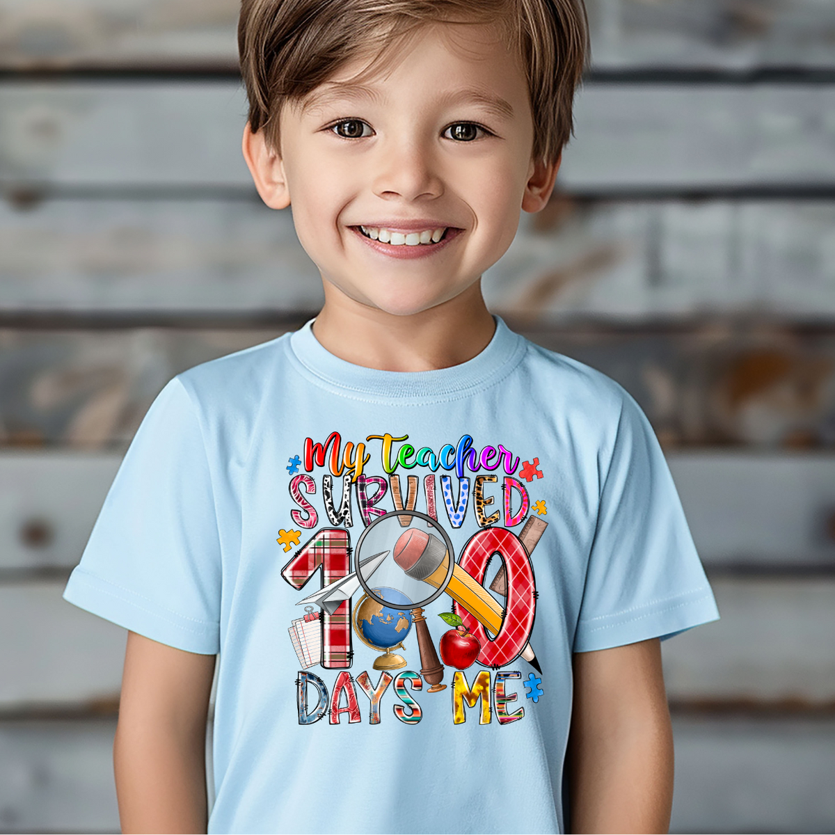 My Teacher survived 100 Days With Me (RD) DTF Transfer