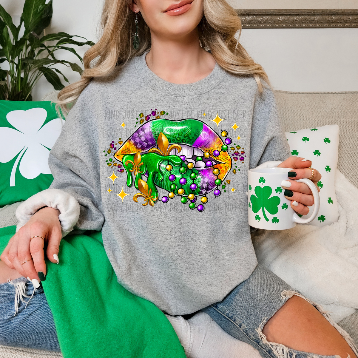 Mardi Gras Lips (RD) 78882 DTF Transfer