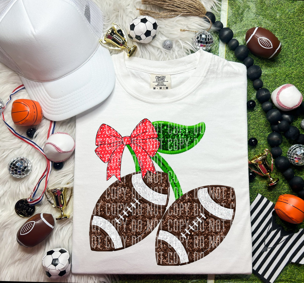 Football Cherries with Bow (Caplinger) DTF transfer
