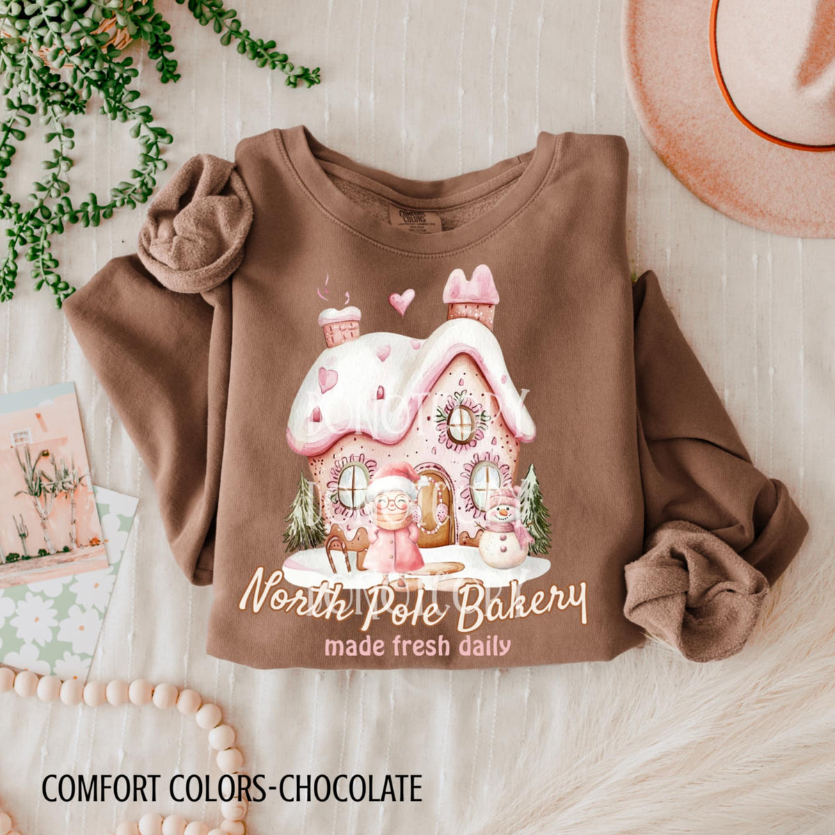 North Pole Bakery Gingerbread House CSG DTF transfer