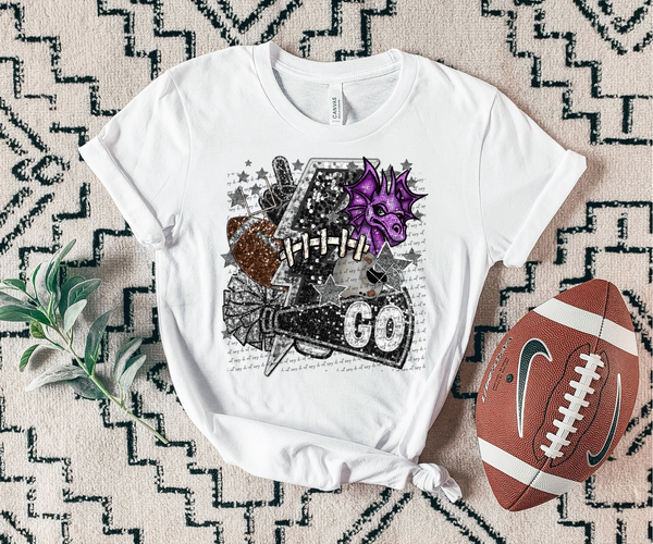 Go Purple Dragons football 30594 DTF transfers