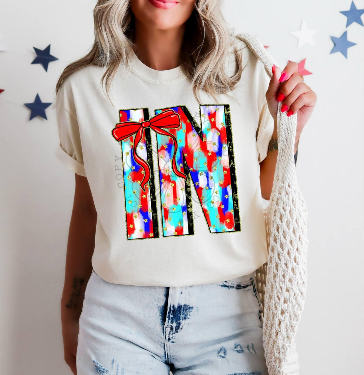 Patriotic brushstroke states DTF transfers