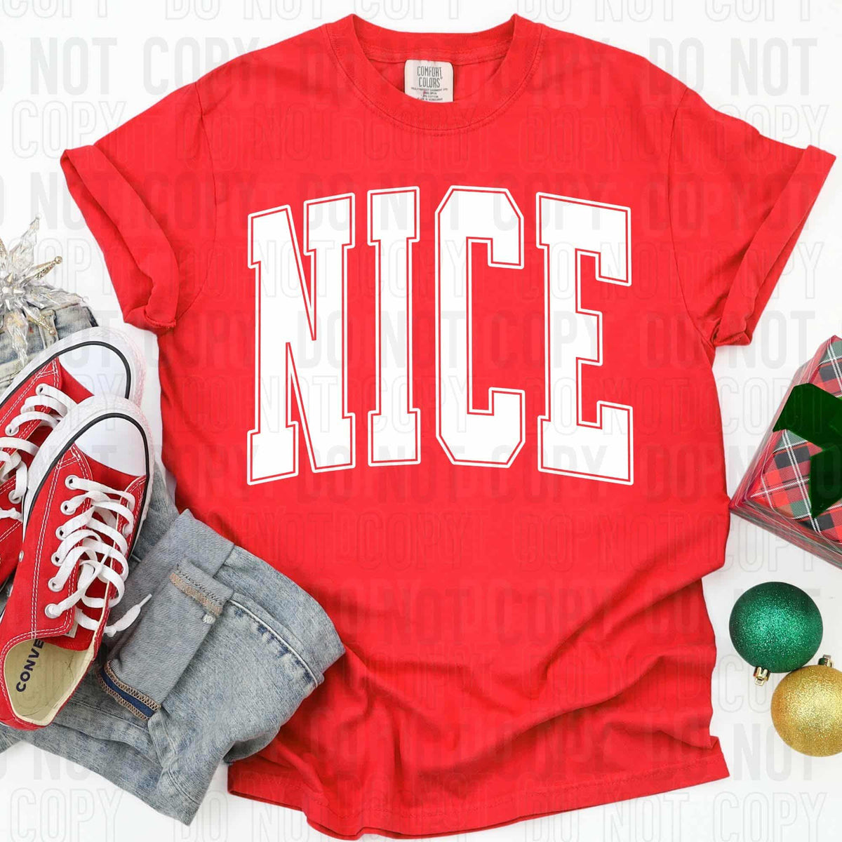 Nice white varsity SBB DTF transfer