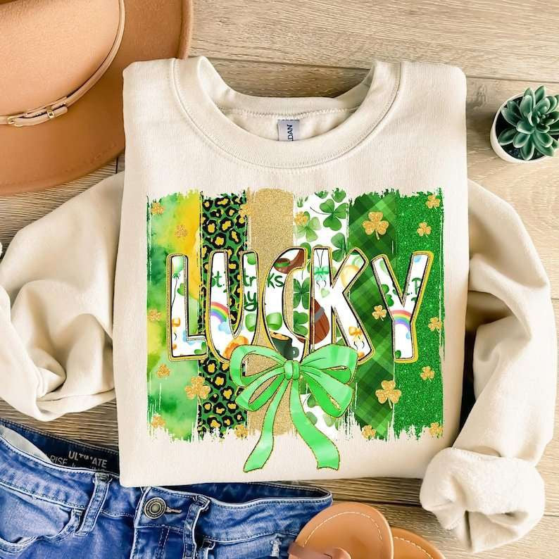 Lucky brushstroke background 77605 DTF transfer