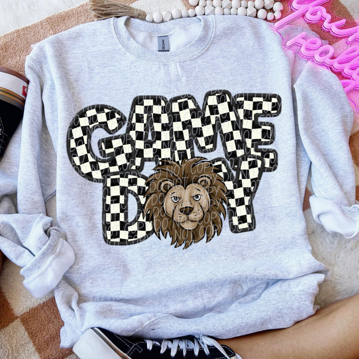 Game day Lion 2 checkered (CITY) 91352 DTF transfer