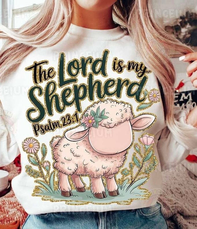 The lord is my shepherd green font 84345 DTF transfer