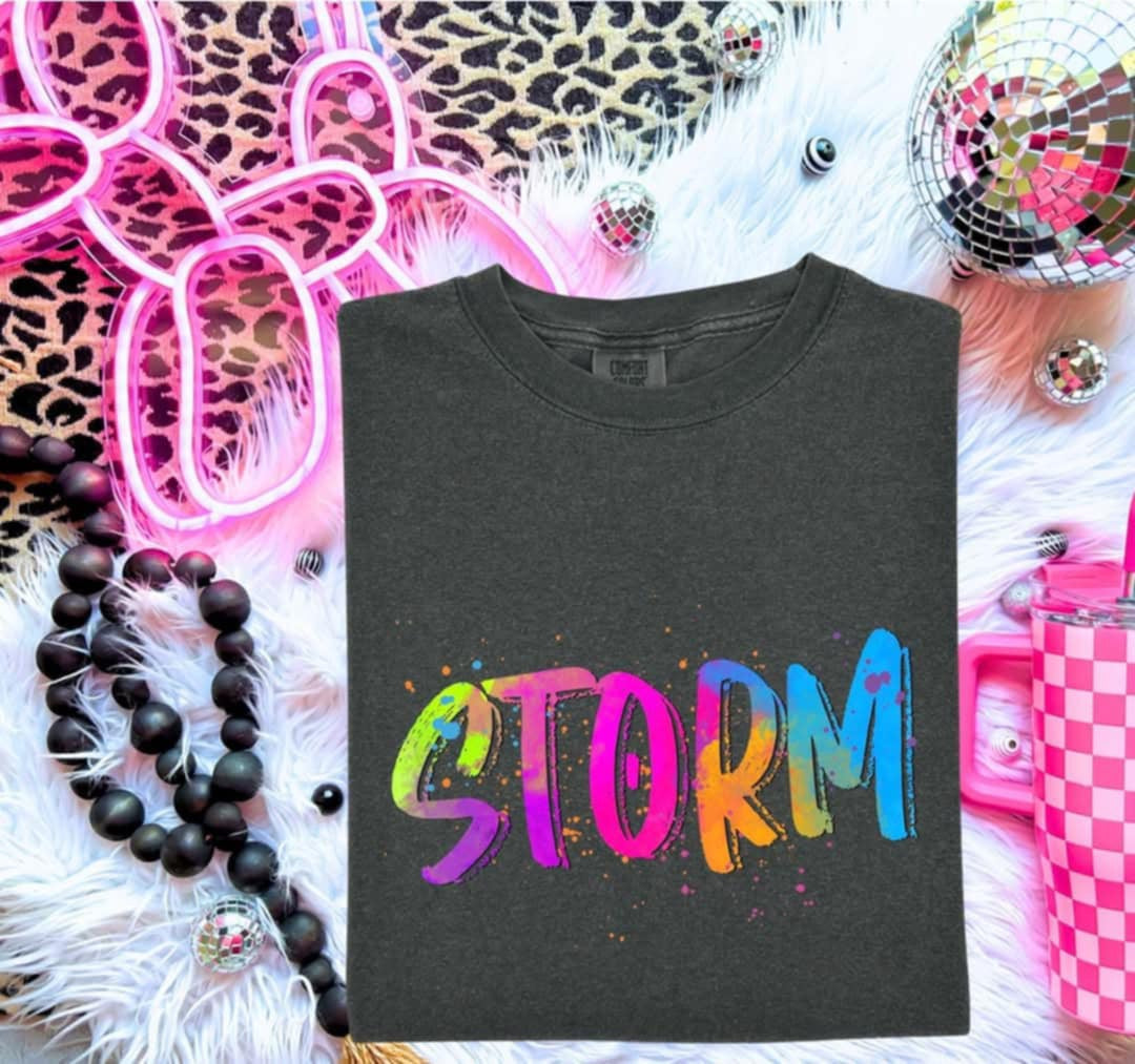 Storm Neon Splatter (S&G) 100032 DTF transfer