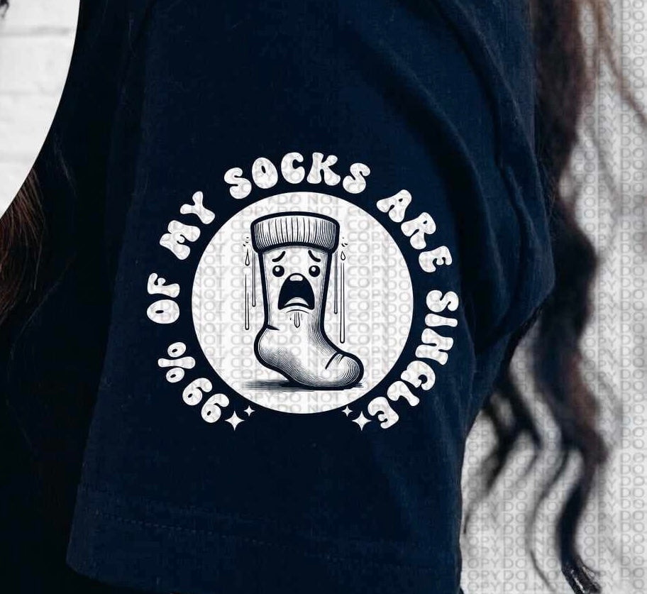 99% of my socks are single WHITE pocket (HW) 73573 DTF transfer