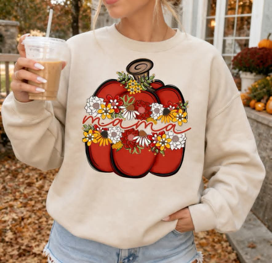 Mama floral pumpkins (Parker) Sunday Special DTF transfer