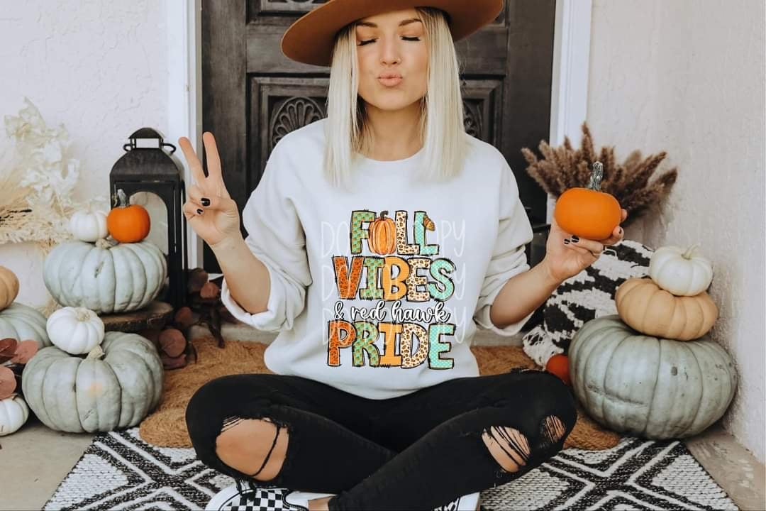 Fall vibes & red hawk pride 50720 DTF transfer