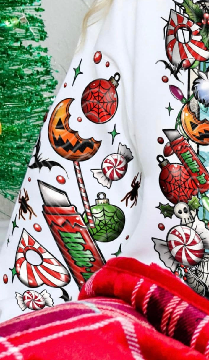 Trick or Treat christmas sleeve DTF transfer