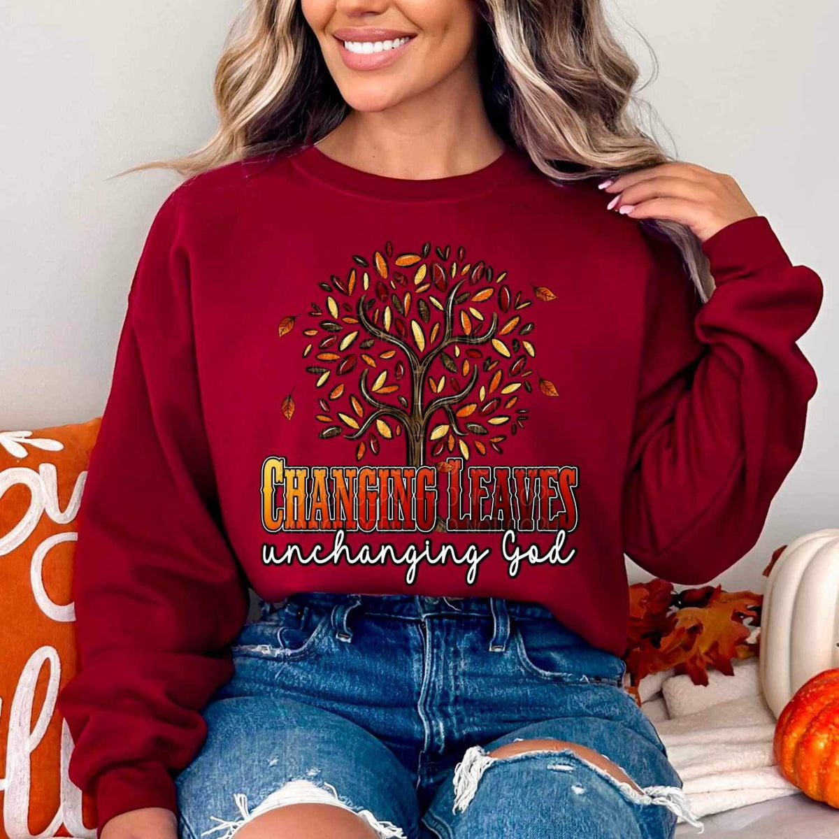 Changing leaves unchanging God 34414 DTF Transfer