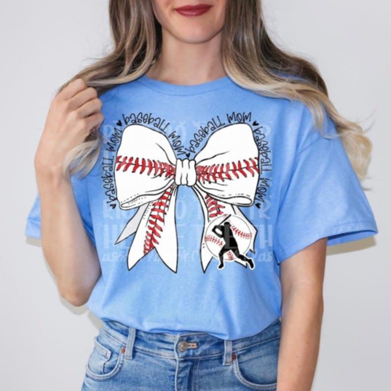 Baseball mom bow 95129 DTF transfer