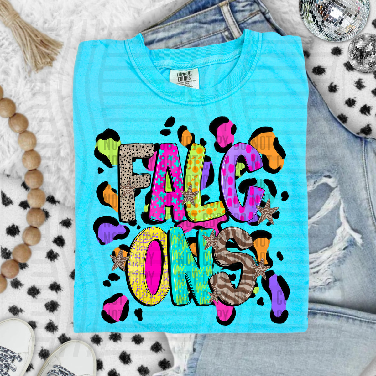 Falcons Funky Mix Up Leopard Mascot (Caplinger) DTF transfer