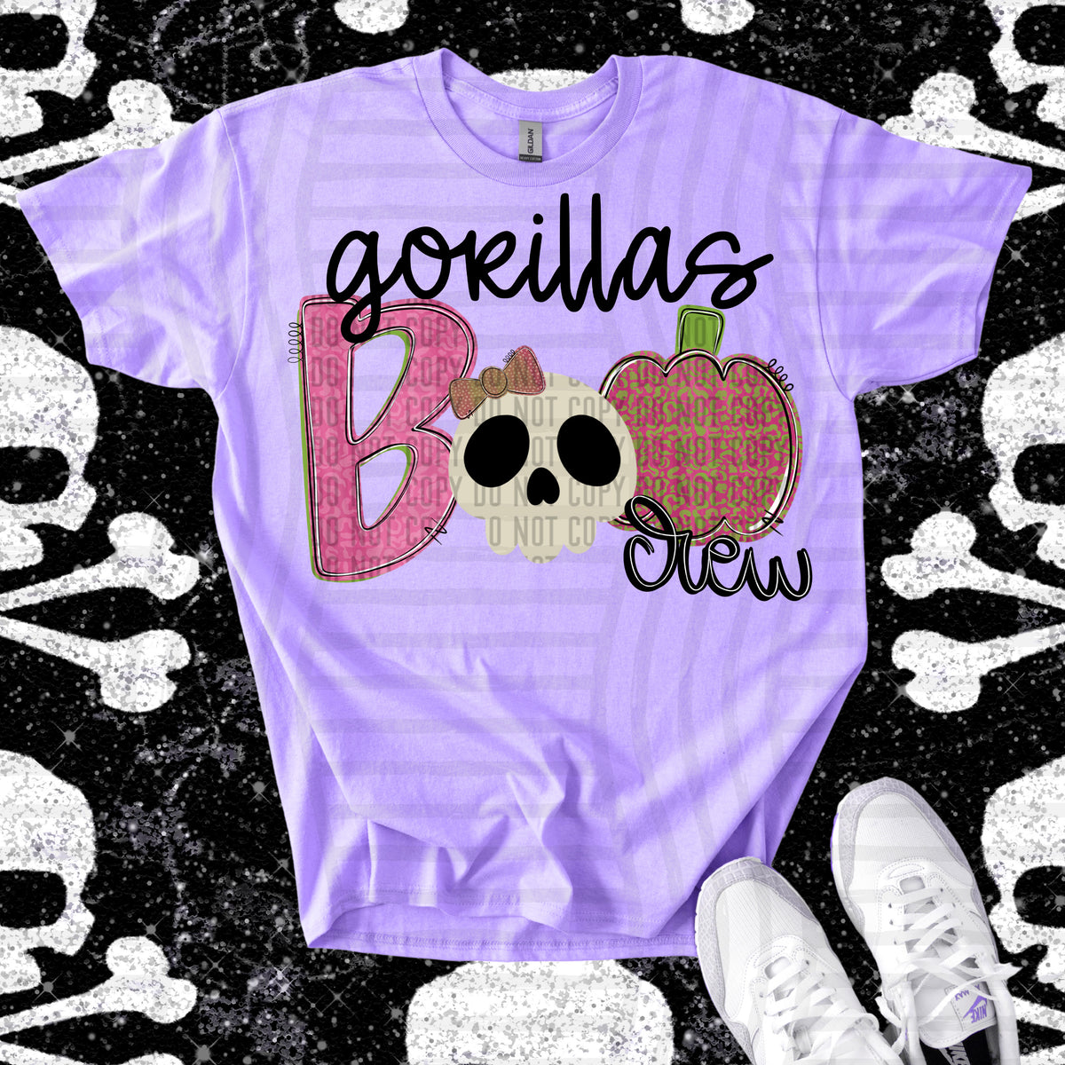 gorillas boo crew skull and apple (Caplinger) DTF Transfer