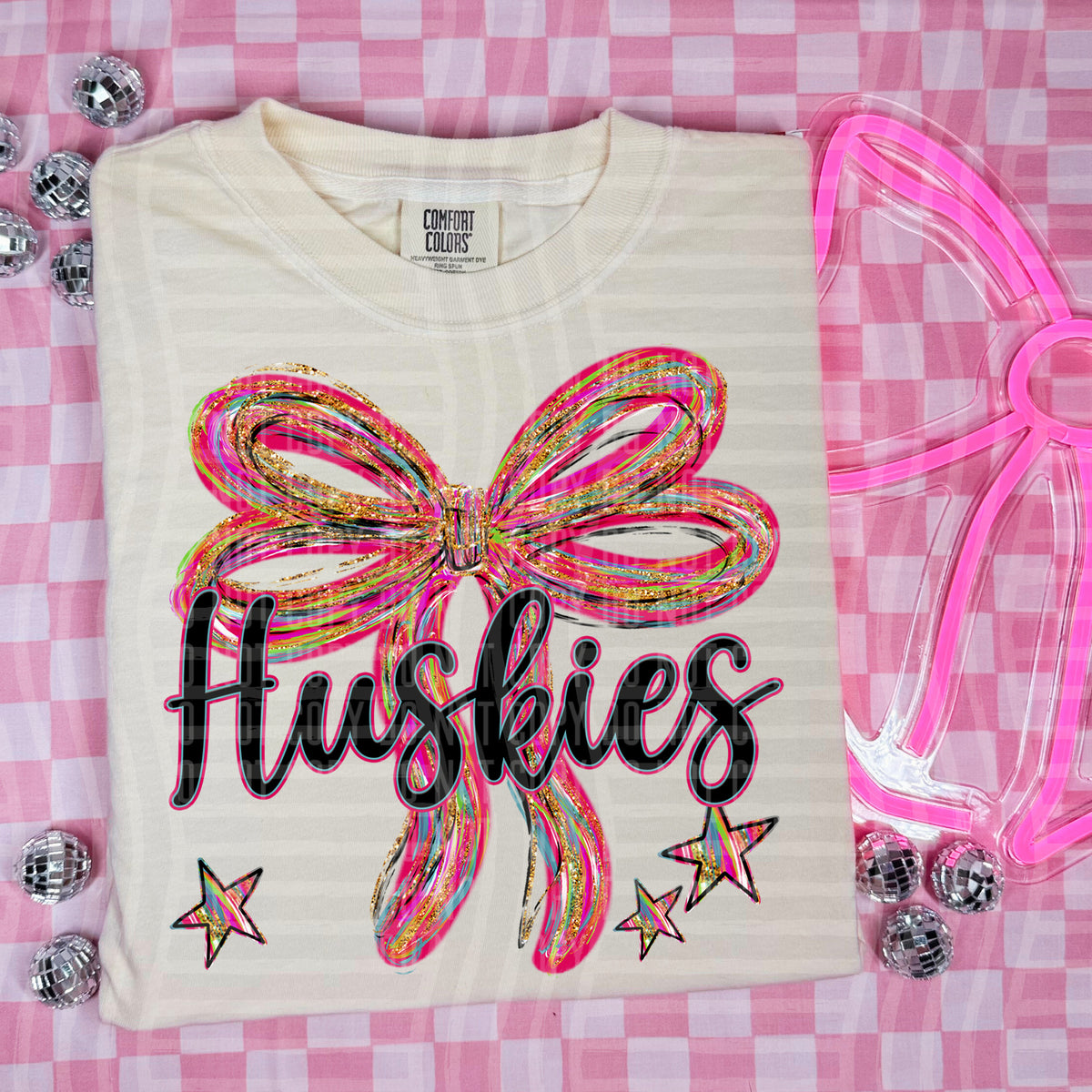 Huskies Whimsical Bow (caplinger) DTF transfer