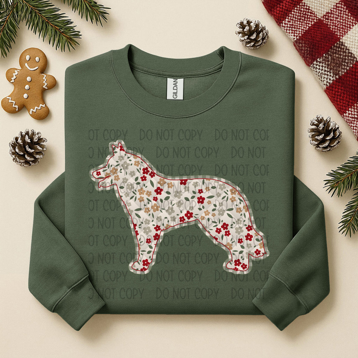 Alaskan Husky Floral (SWD) DTF TRANSFER