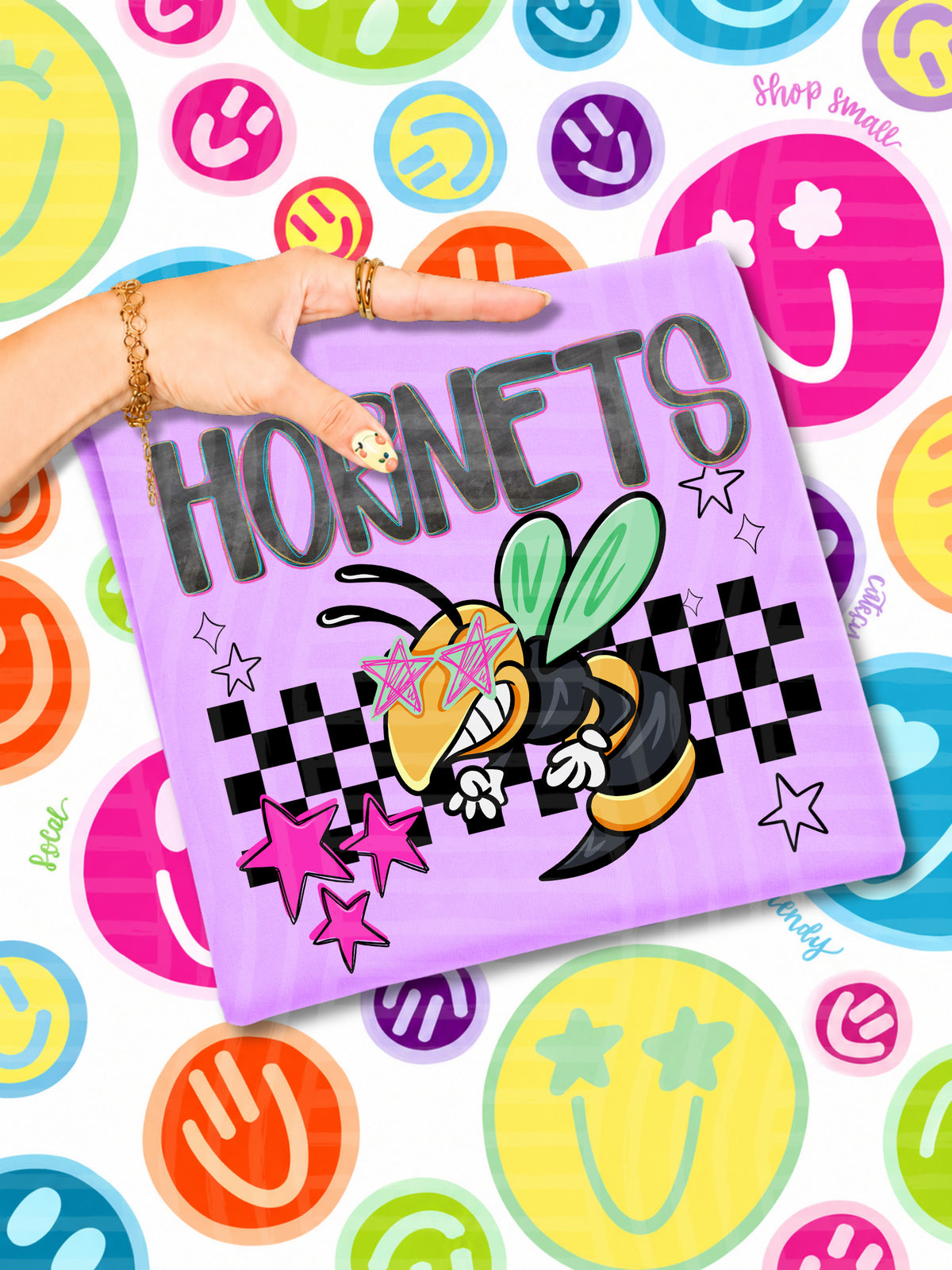 hornets-1 starry eyed checks (CAPLINGER) DTF Transfer