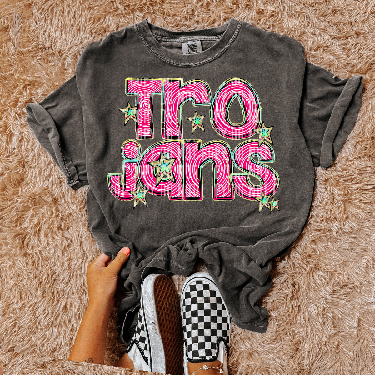 TROJANS pink swirl (Caplinger) DTF transfer