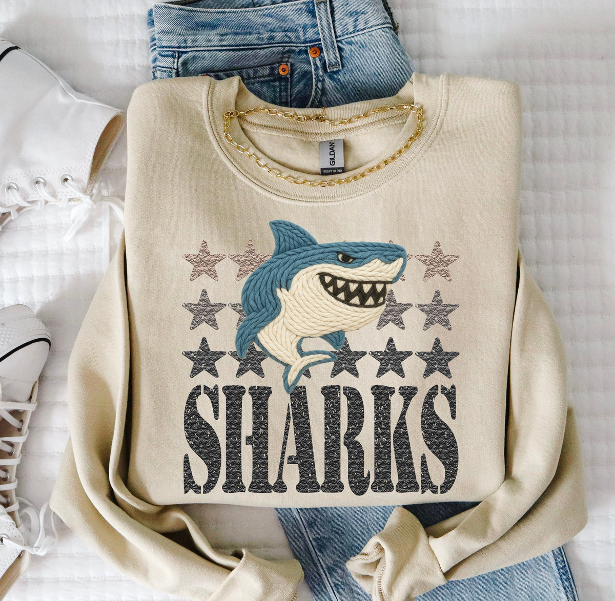 Sharks Yarn Mascot (S&G) DTF transfer
