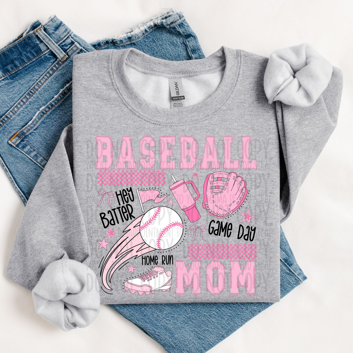 Baseball Mom Pink Items BLACK (SWD) DTF transfer