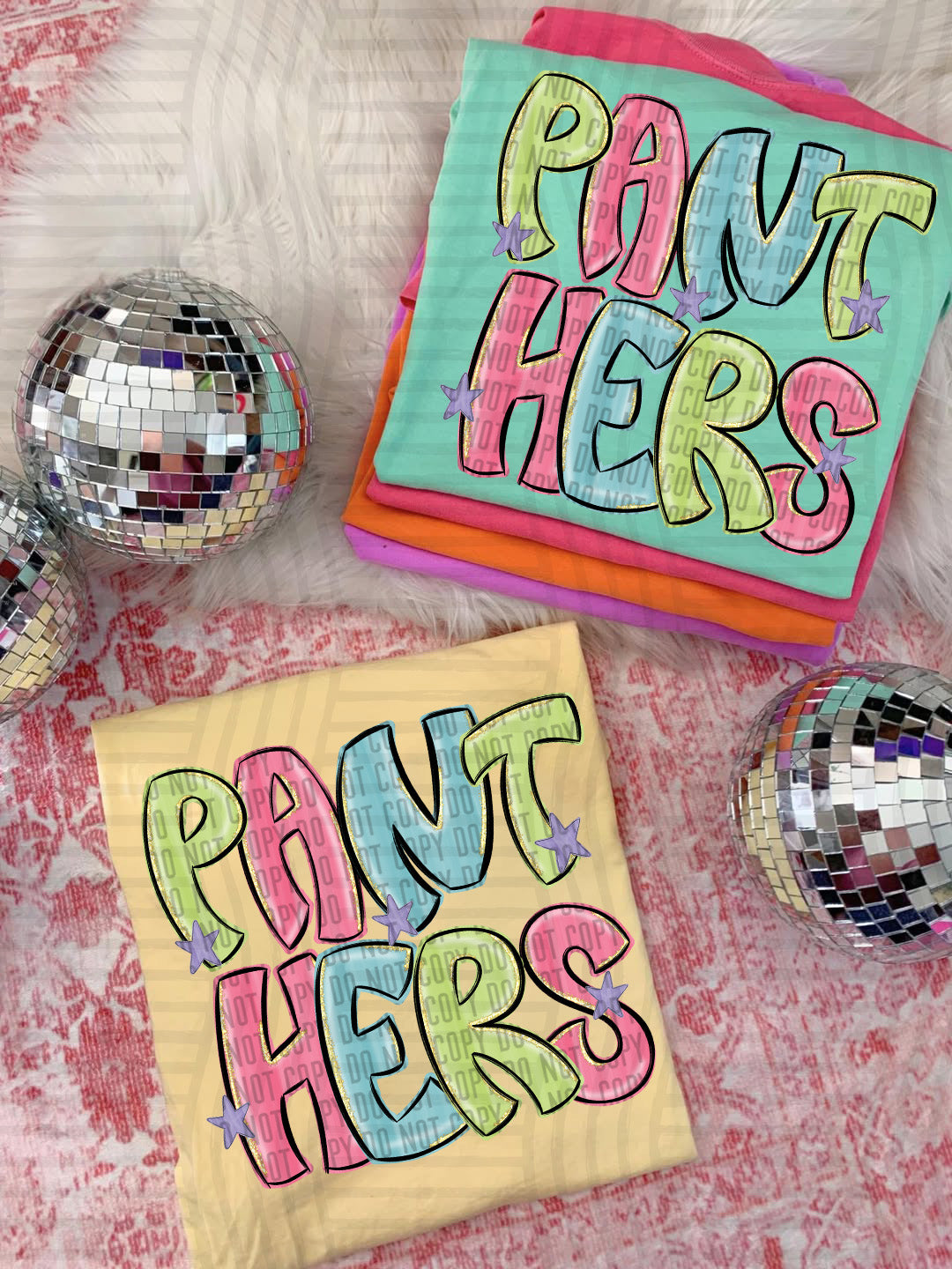Panthers Glittery & Preppy Mascots (Caplinger) DTF transfer