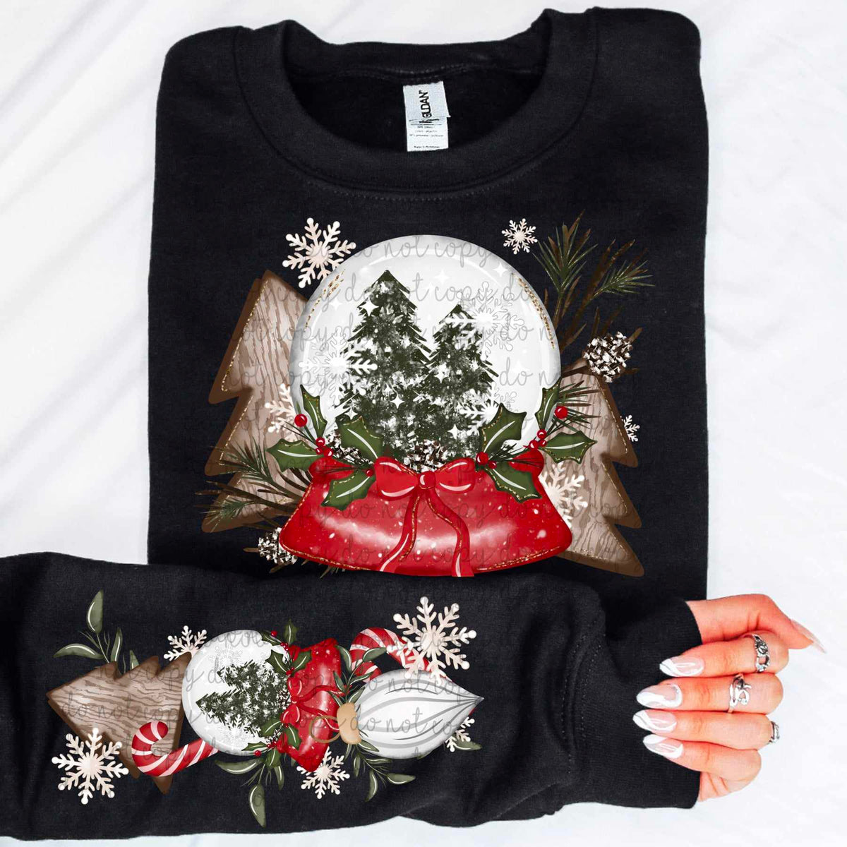 Red snow globe SLEEVE ONLY 67541 DTF transfer