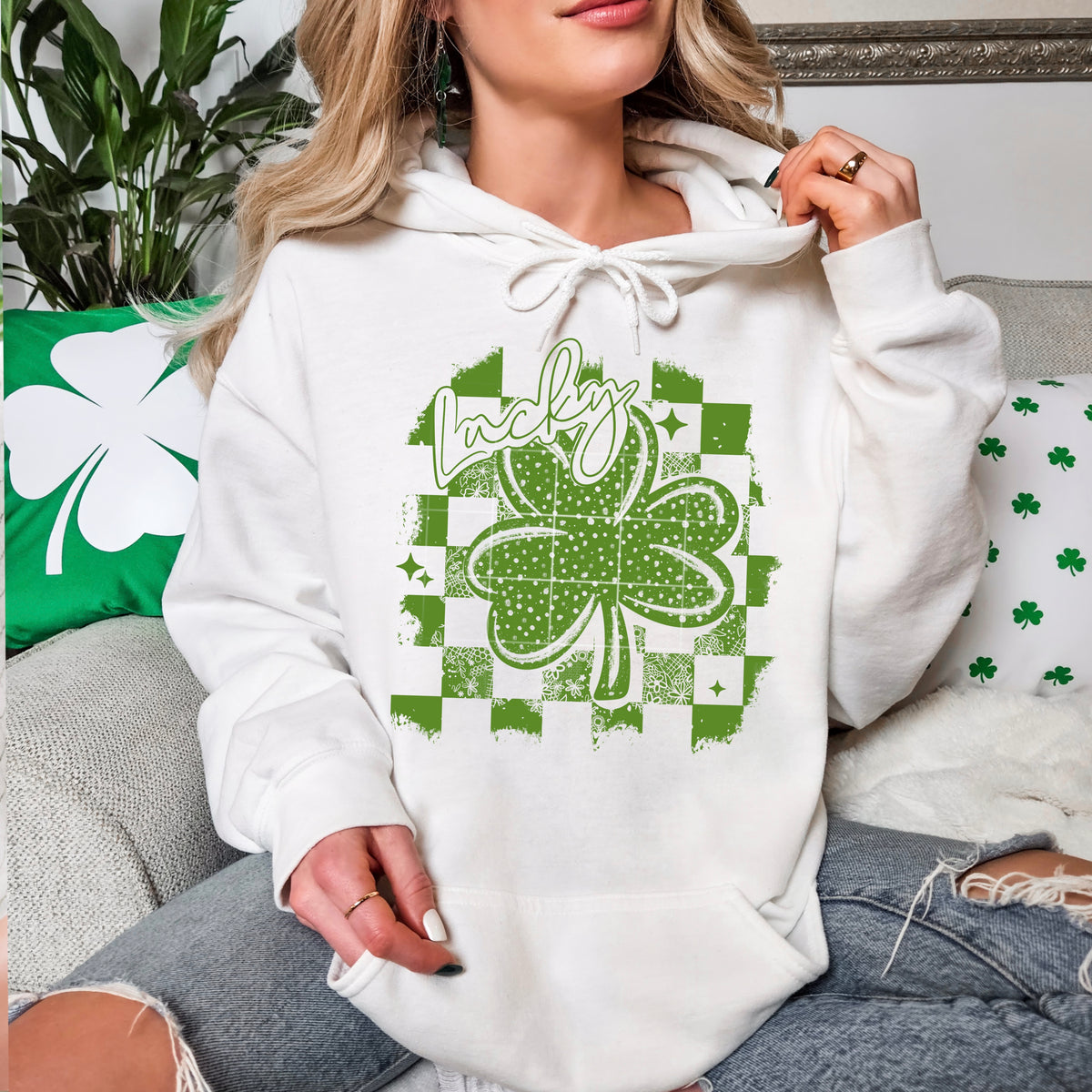 Distressed lucky GREEN (CSC) DTF transfer