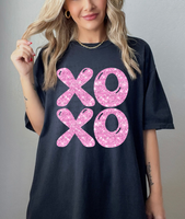 XOXO bubble letter light pink 56365 DTF transfers