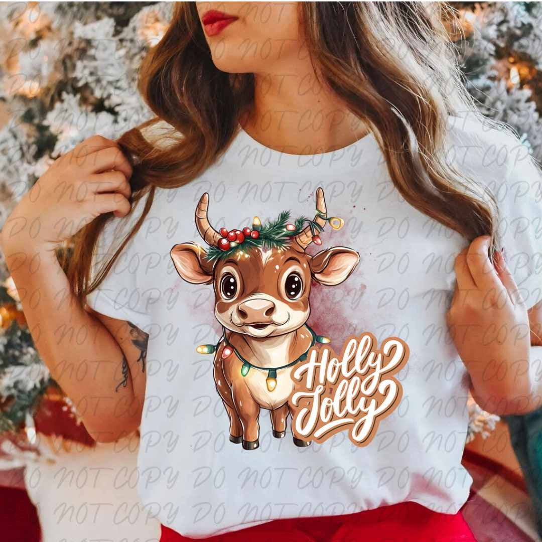 Holly jolly reindeer (vintage) 67301 DTF transfer