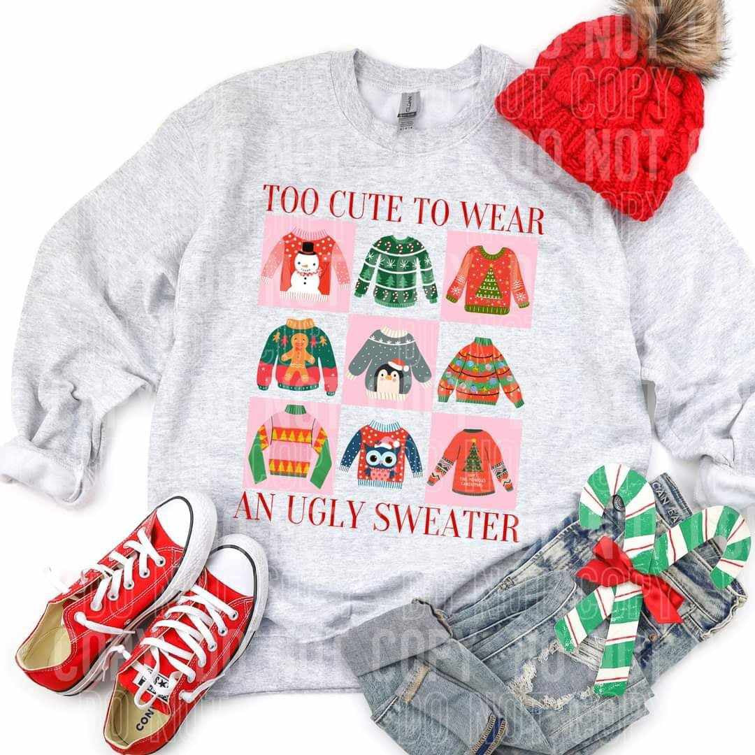 Merry Christmas sweaters checkered collage (SBB) 70210 DTF transfer