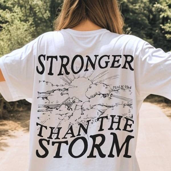 Stronger than the storm black font (KARTA) 62967 DTF transfer