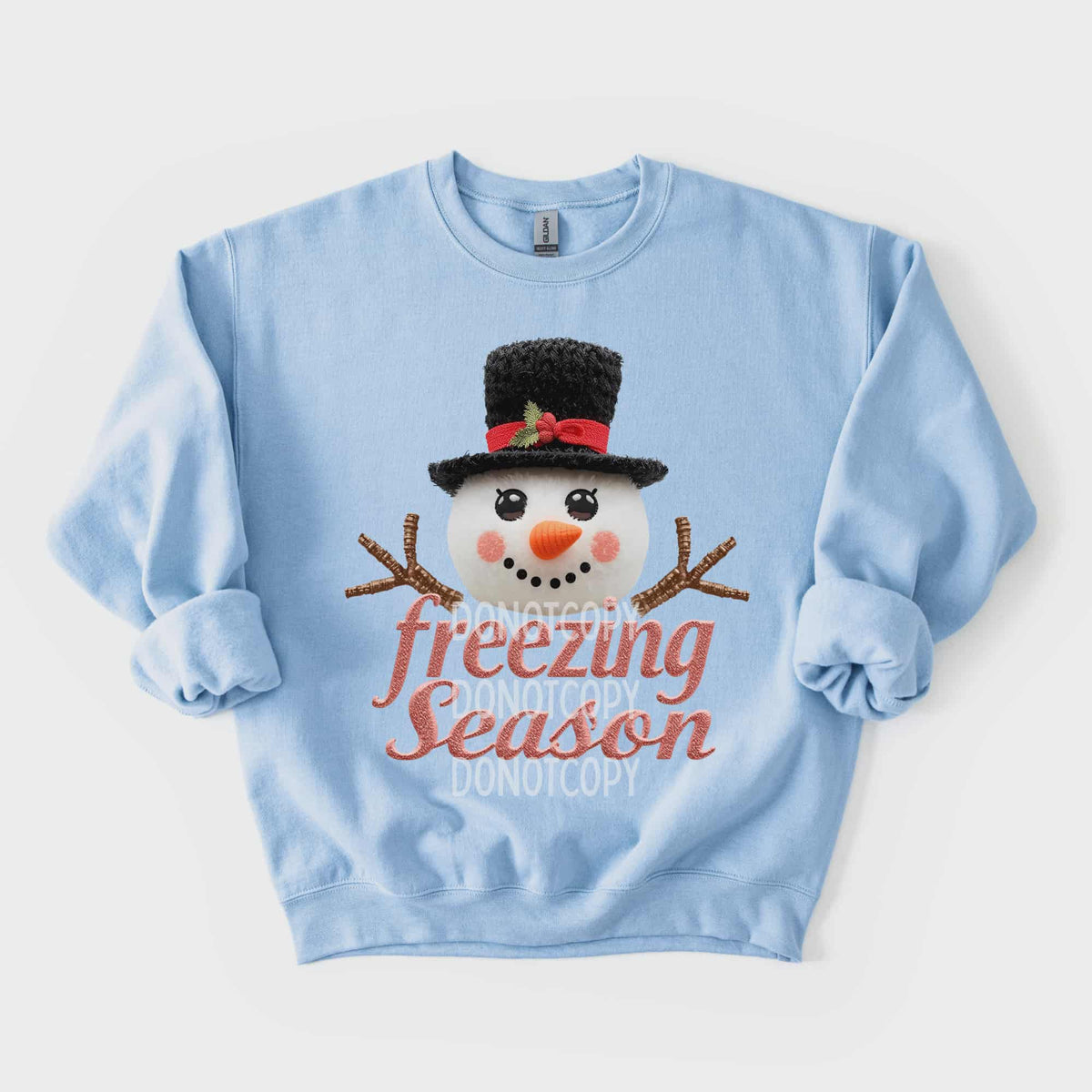 Freezing season snowman with black hat (CSG) DTF transfer